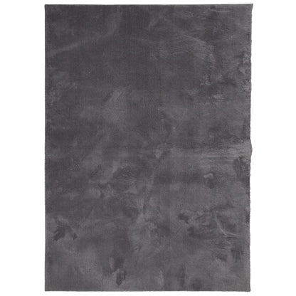Tappeto Pelo Corto HUARTE Morbido Lavabile Antracite 240x340 cm | homemem39
