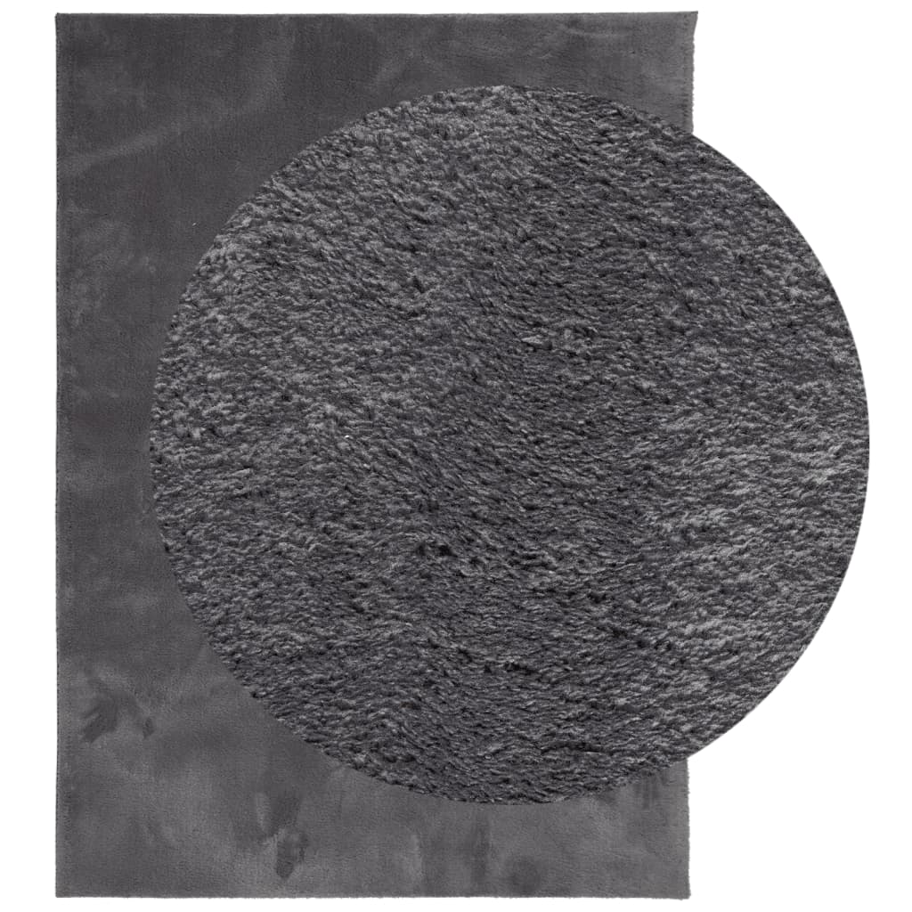 Tappeto Pelo Corto HUARTE Morbido Lavabile Antracite 240x340 cm | homemem39