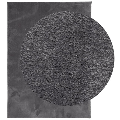 Tappeto Pelo Corto HUARTE Morbido Lavabile Antracite 240x340 cm | homemem39