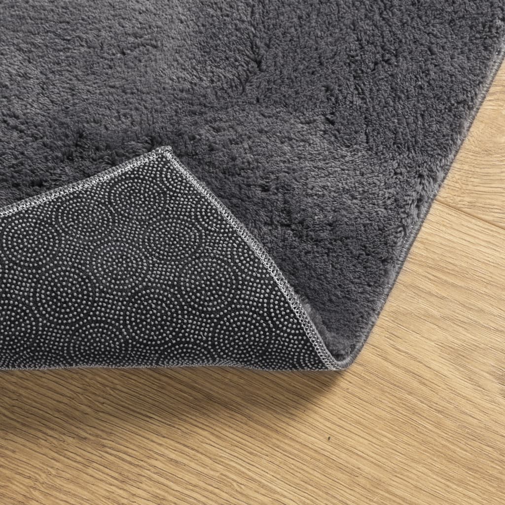 Tappeto Pelo Corto HUARTE Morbido Lavabile Antracite 240x340 cm | homemem39