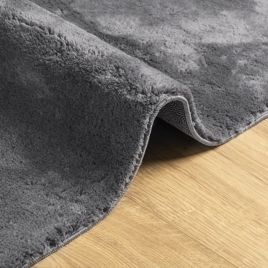 Tappeto Pelo Corto HUARTE Morbido Lavabile Antracite 240x340 cm | homemem39