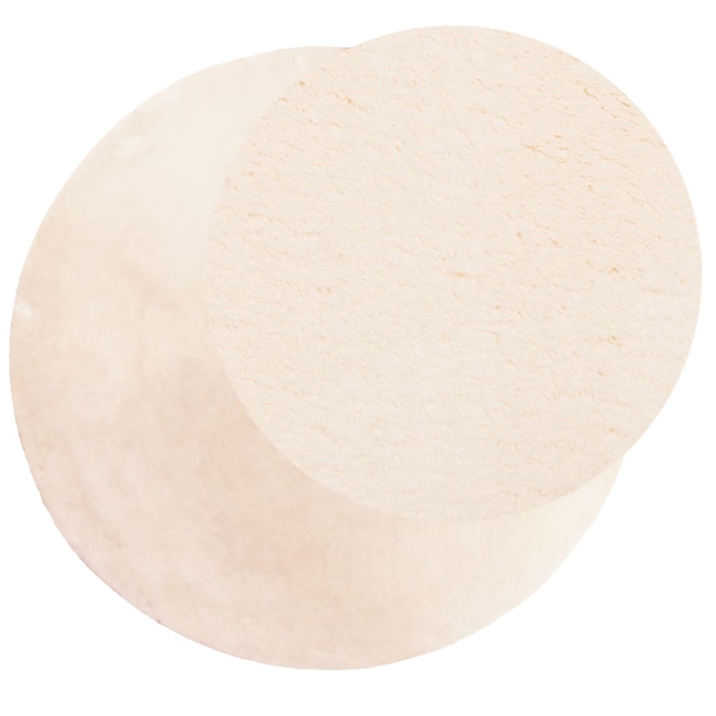 Tappeto a Pelo Corto HUARTE Morbido e Lavabile Beige Ø 80 cm - homemem39
