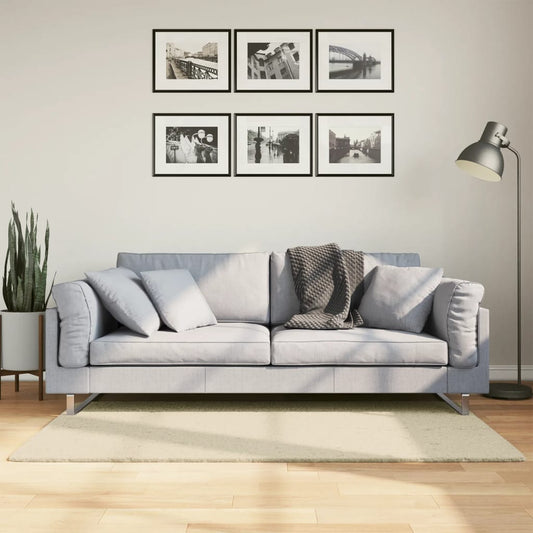 Tappeto a Pelo Corto HUARTE Morbido e Lavabile Crema 80x150 cm - homemem39