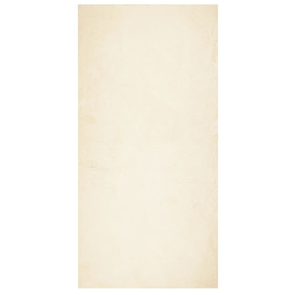 Tappeto a Pelo Corto HUARTE Morbido e Lavabile Crema 100x200 cm
