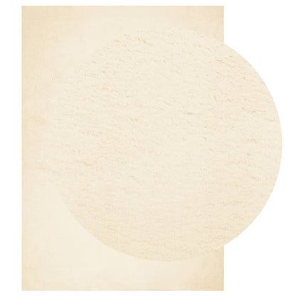 Tappeto a Pelo Corto HUARTE Morbido e Lavabile Crema 120x170 cm - homemem39
