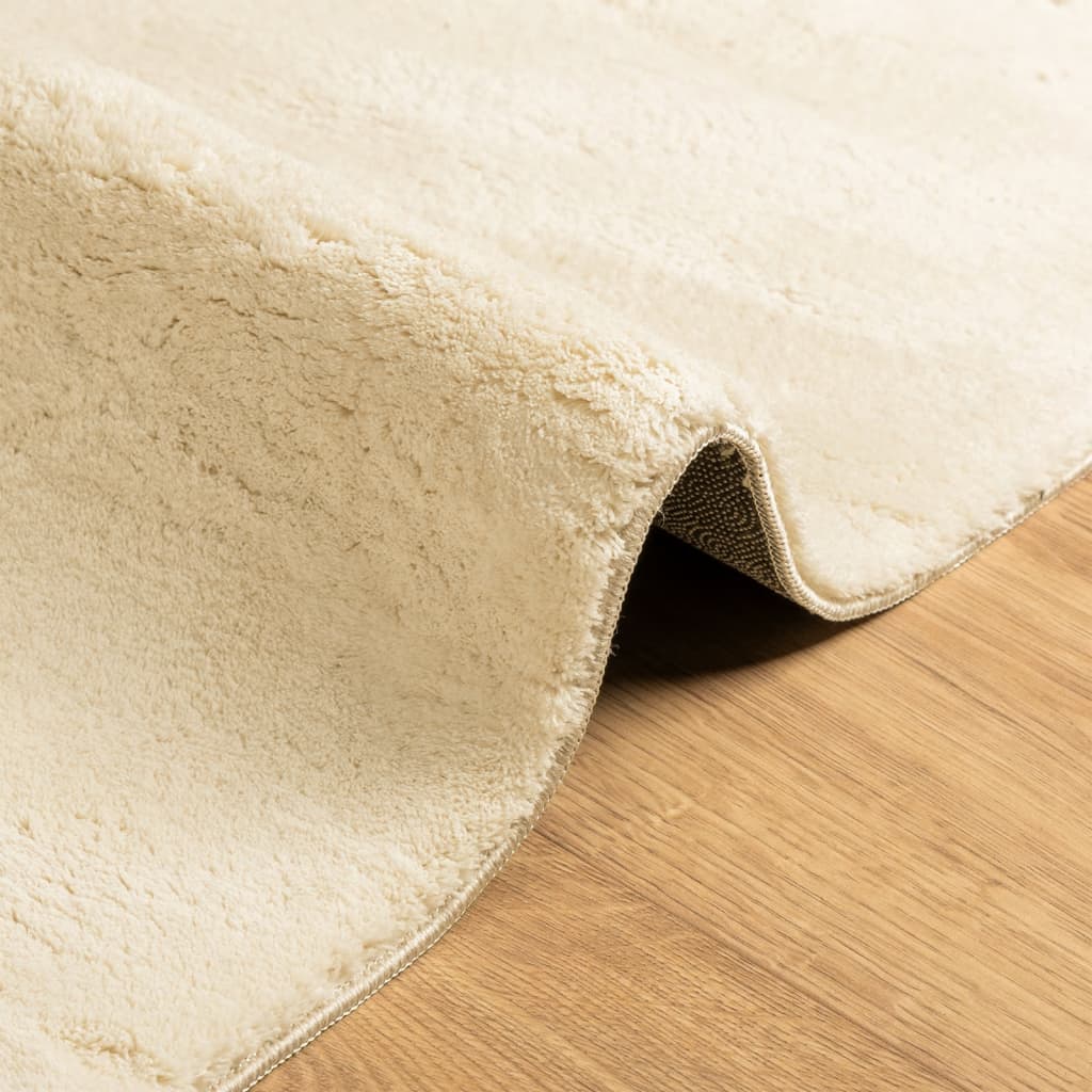 Tappeto a Pelo Corto HUARTE Morbido e Lavabile Crema 120x170 cm - homemem39