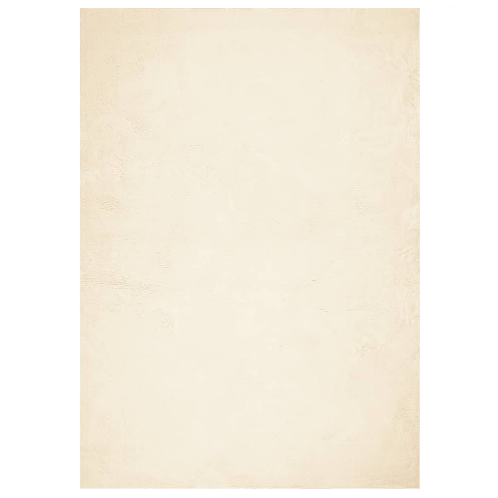 Tappeto a Pelo Corto HUARTE Morbido e Lavabile Crema 140x200 cm - homemem39