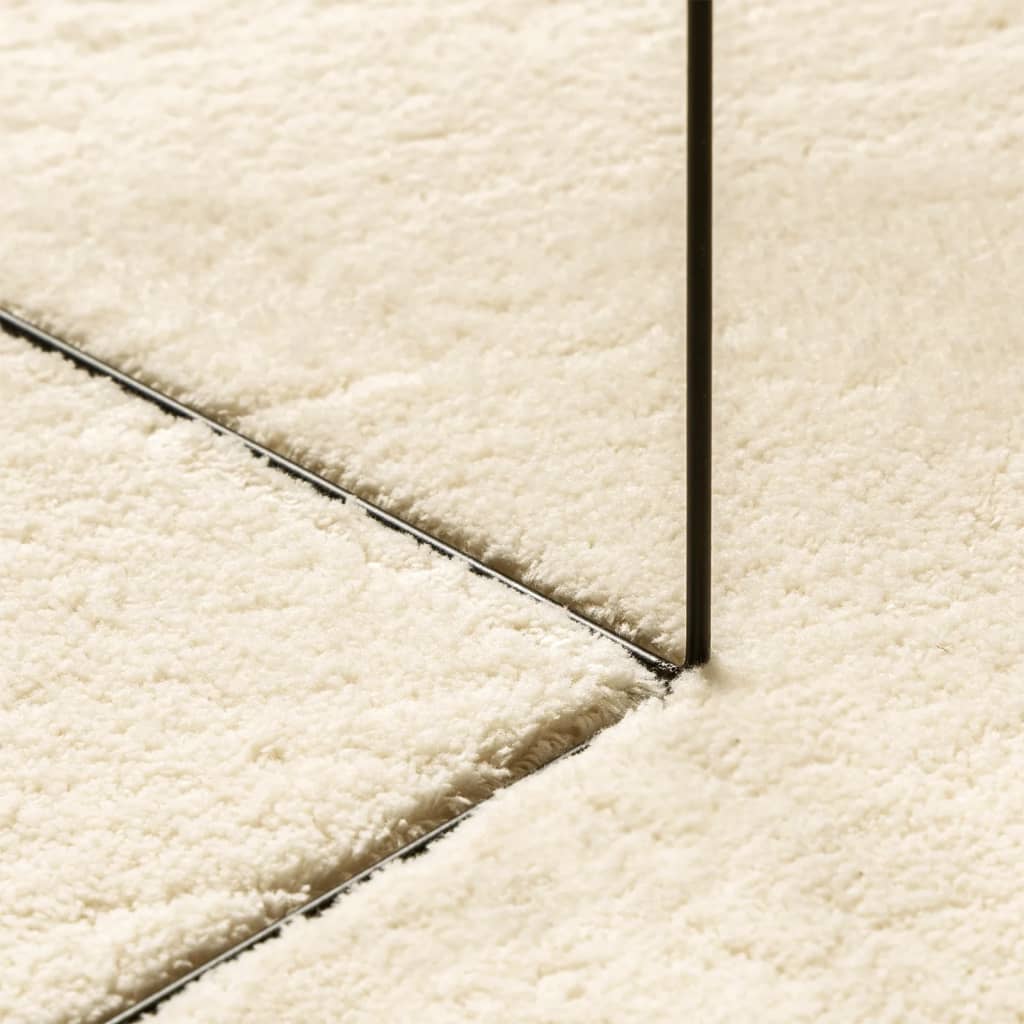 Tappeto a Pelo Corto HUARTE Morbido e Lavabile Crema 140x200 cm - homemem39