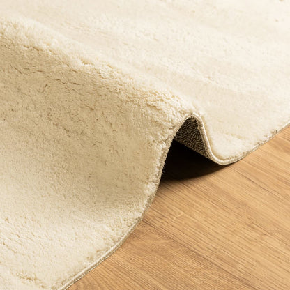 Tappeto a Pelo Corto HUARTE Morbido e Lavabile Crema 160x160 cm - homemem39