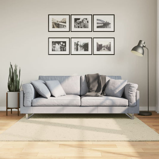 Tappeto a Pelo Corto HUARTE Morbido e Lavabile Crema 160x160 cm - homemem39