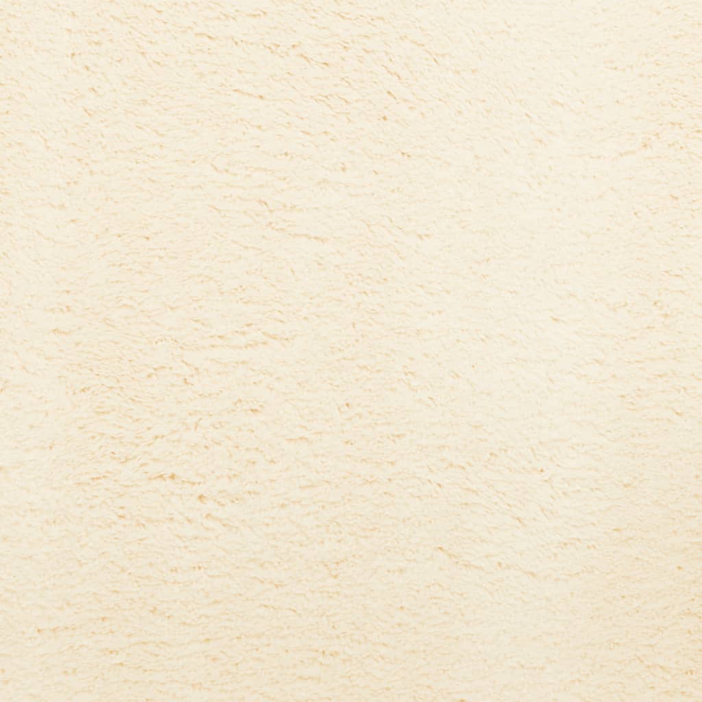 Tappeto a Pelo Corto HUARTE Morbido e Lavabile Crema Ø 120 cm
