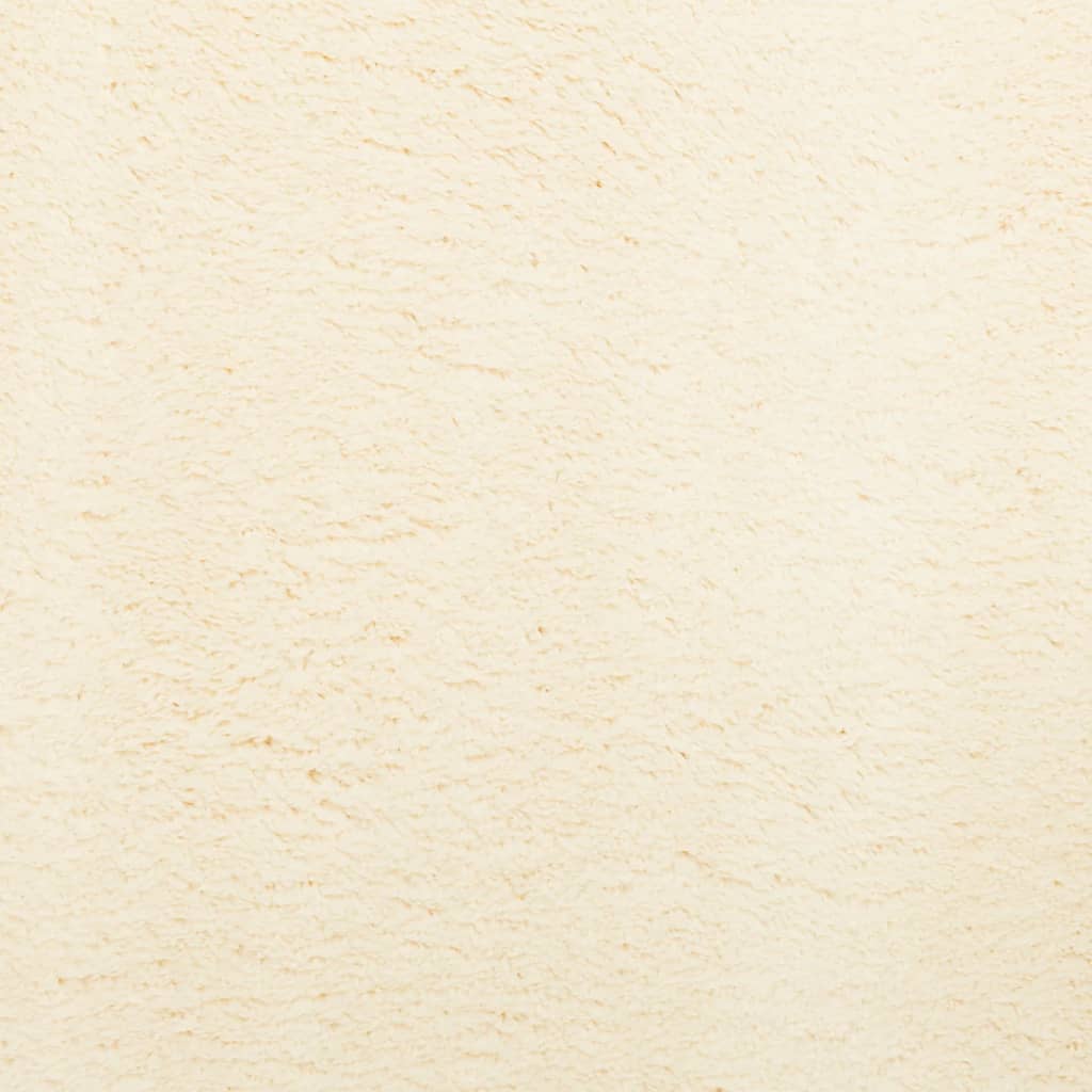 Tappeto a Pelo Corto HUARTE Morbido e Lavabile Crema Ø 160 cm