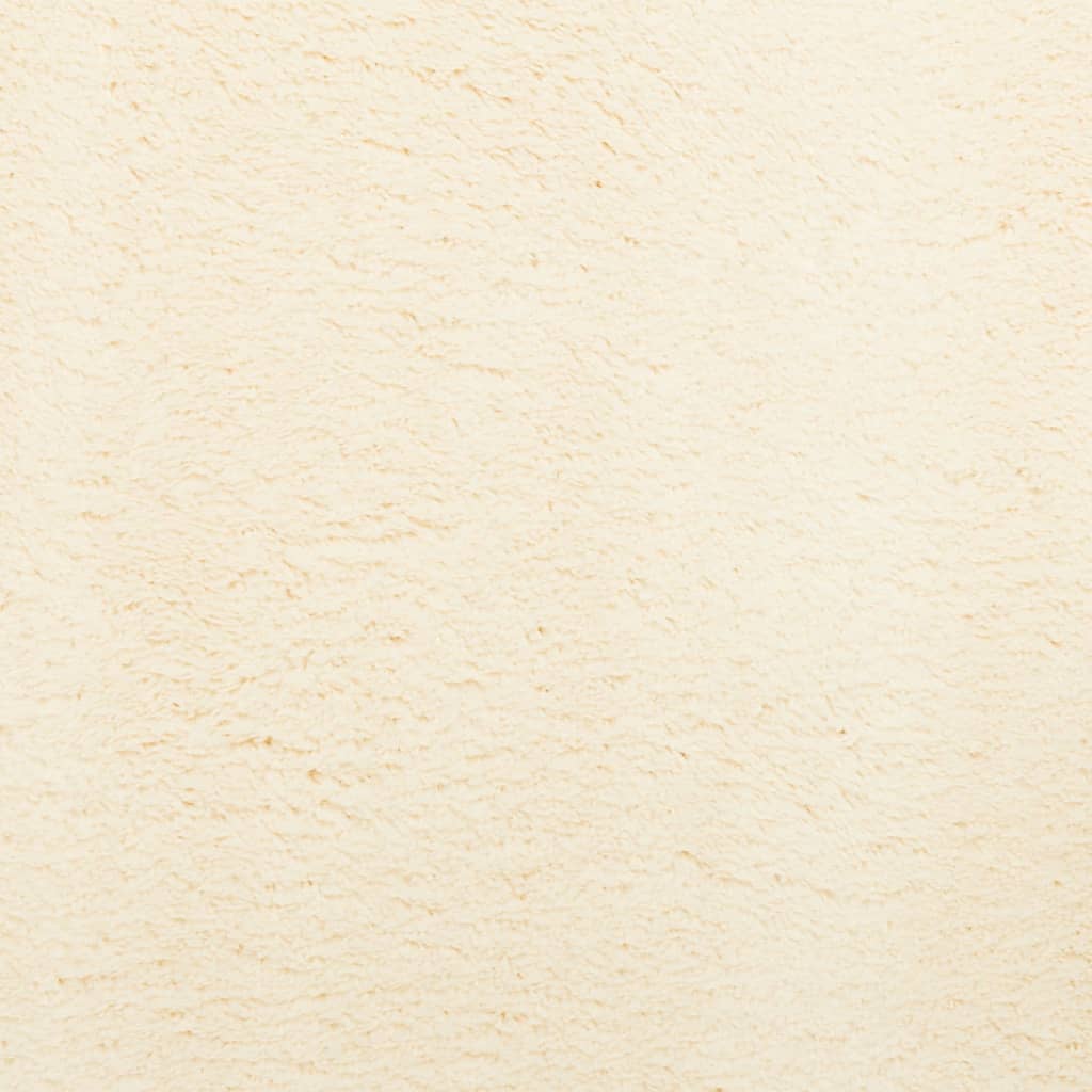 Tappeto a Pelo Corto HUARTE Morbido e Lavabile Crema Ø 200 cm