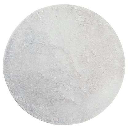 Tappeto a Pelo Corto HUARTE Morbido e Lavabile Grigio Ø 80 cm - homemem39