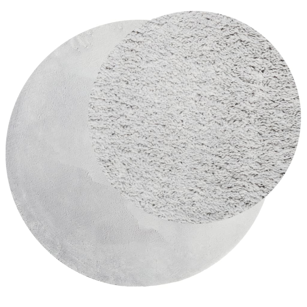 Tappeto a Pelo Corto HUARTE Morbido e Lavabile Grigio Ø 100 cm