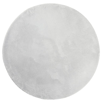 Tappeto a Pelo Corto HUARTE Morbido e Lavabile Grigio Ø 120 cm - homemem39