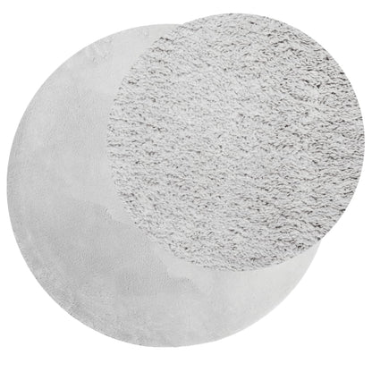 Tappeto a Pelo Corto HUARTE Morbido e Lavabile Grigio Ø 200 cm - homemem39