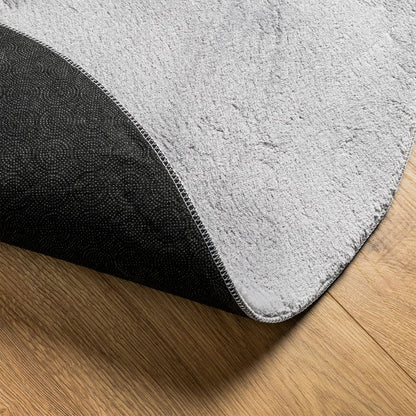 Tappeto a Pelo Corto HUARTE Morbido e Lavabile Grigio Ø 200 cm - homemem39