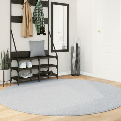 Tappeto a Pelo Corto HUARTE Morbido e Lavabile Grigio Ø 200 cm - homemem39