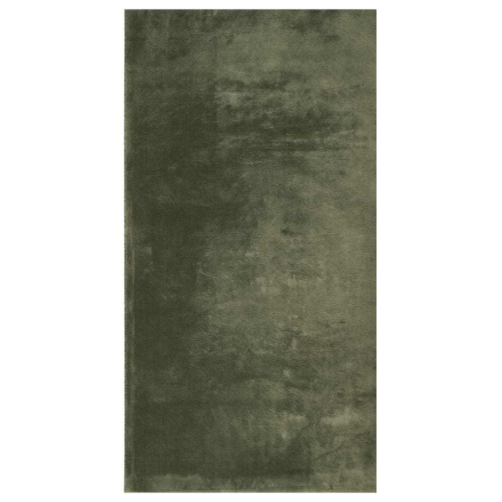 Tappeto Pelo Corto HUARTE Morbido Lavabile Verde Bosco 80x150cm
