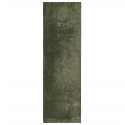 Tappeto Pelo Corto HUARTE Morbido Lavabile Verde Bosco 80x250cm