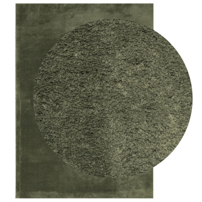 Tappeto Pelo Corto HUARTE Morbido Lavabile Verde Bosco