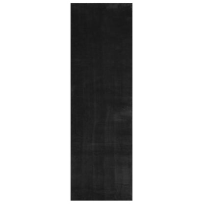 Tappeto a Pelo Corto HUARTE Morbido e Lavabile Nero 80x250 cm