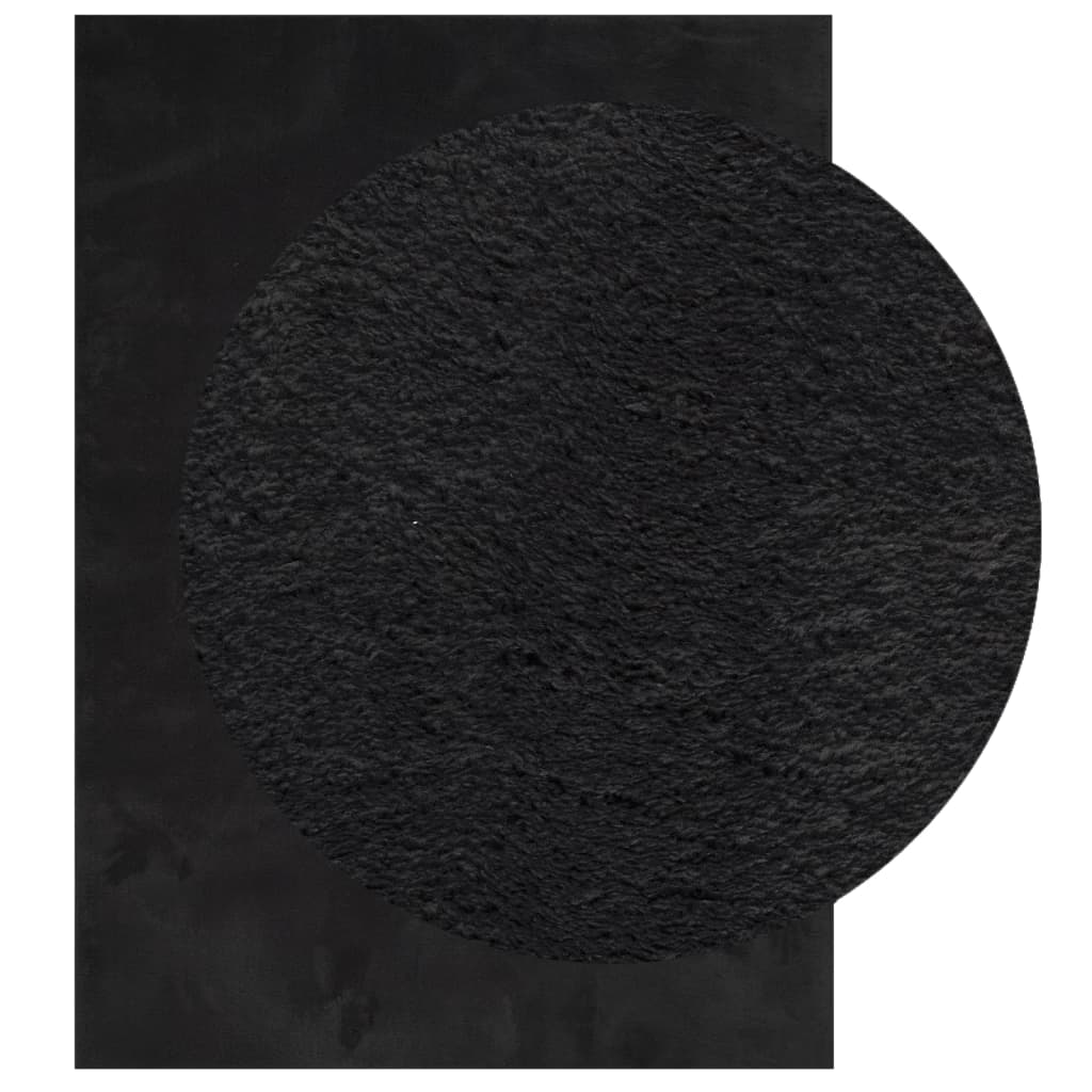 Tappeto a Pelo Corto HUARTE Morbido e Lavabile Nero 120x170cm - homemem39