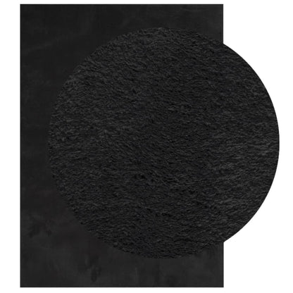 Tappeto a Pelo Corto HUARTE Morbido e Lavabile Nero 160x230cm - homemem39