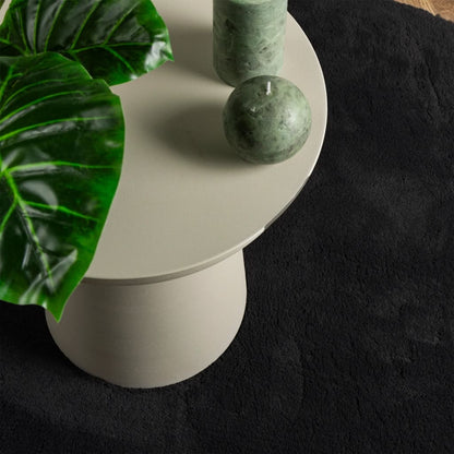 Tappeto a Pelo Corto HUARTE Morbido e Lavabile Nero Ø 200 cm