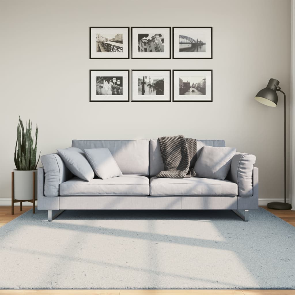 Tappeto a Pelo Corto HUARTE Morbido e Lavabile Blu 200x200 cm - homemem39