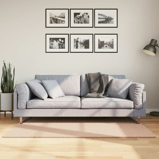 Tappeto a Pelo Corto HUARTE Morbido e Lavabile Rosato 80x150 cm - homemem39