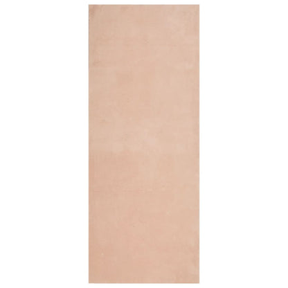 Tappeto a Pelo Corto HUARTE Morbido e Lavabile Rosato 80x200 cm - homemem39