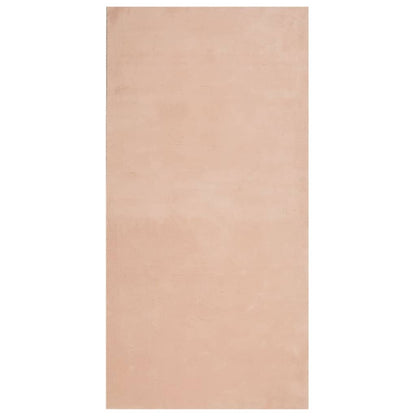Tappeto a Pelo Corto HUARTE Morbido e Lavabile Rosato 100x200cm - homemem39
