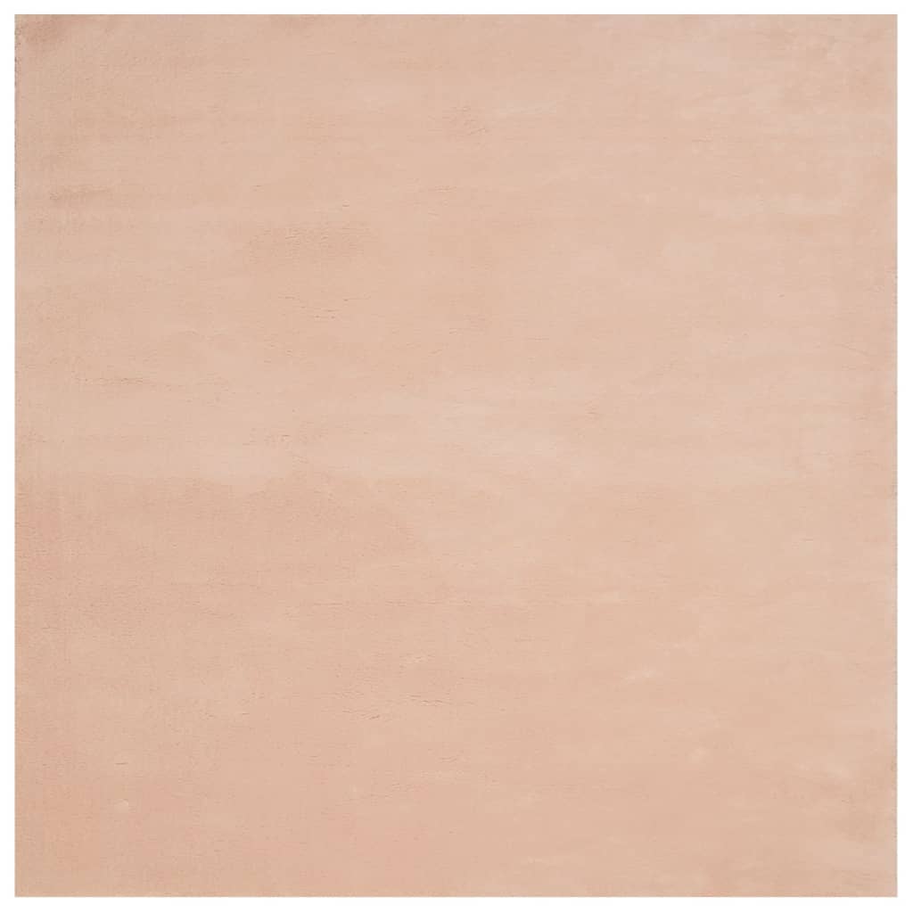Tappeto a Pelo Corto HUARTE Morbido e Lavabile Rosato 160x160cm - homemem39