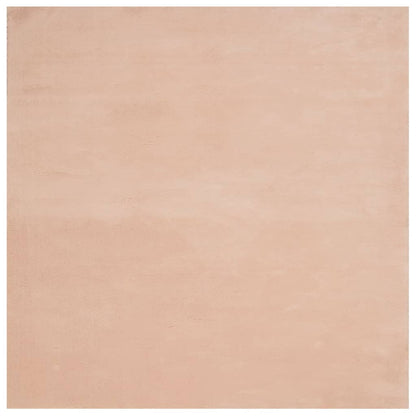 Tappeto a Pelo Corto HUARTE Morbido e Lavabile Rosato 160x160cm - homemem39