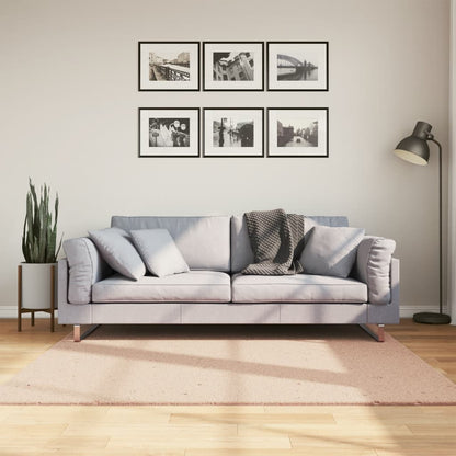 Tappeto a Pelo Corto HUARTE Morbido e Lavabile Rosato 160x160cm - homemem39