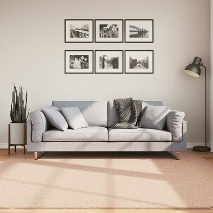 Tappeto a Pelo Corto HUARTE Morbido e Lavabile Rosato 200x200cm - homemem39