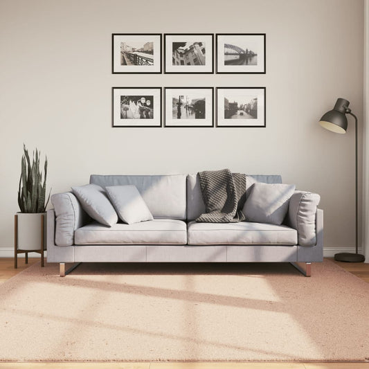 Tappeto a Pelo Corto HUARTE Morbido e Lavabile Rosato 200x200cm - homemem39