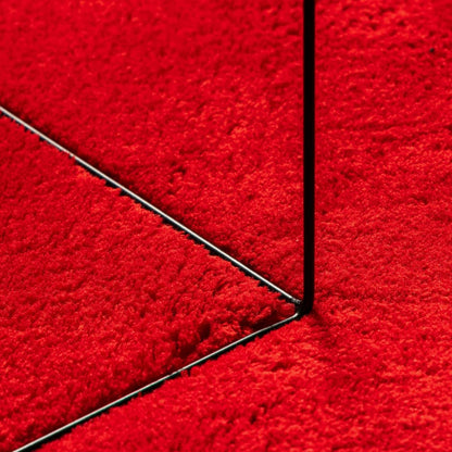 Tappeto a Pelo Corto HUARTE Morbido e Lavabile Rosso 120x170cm - homemem39