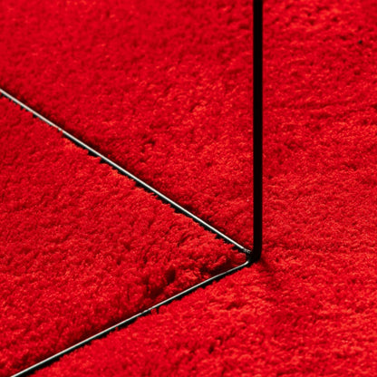 Tappeto a Pelo Corto HUARTE Morbido e Lavabile Rosso 160x230cm - homemem39