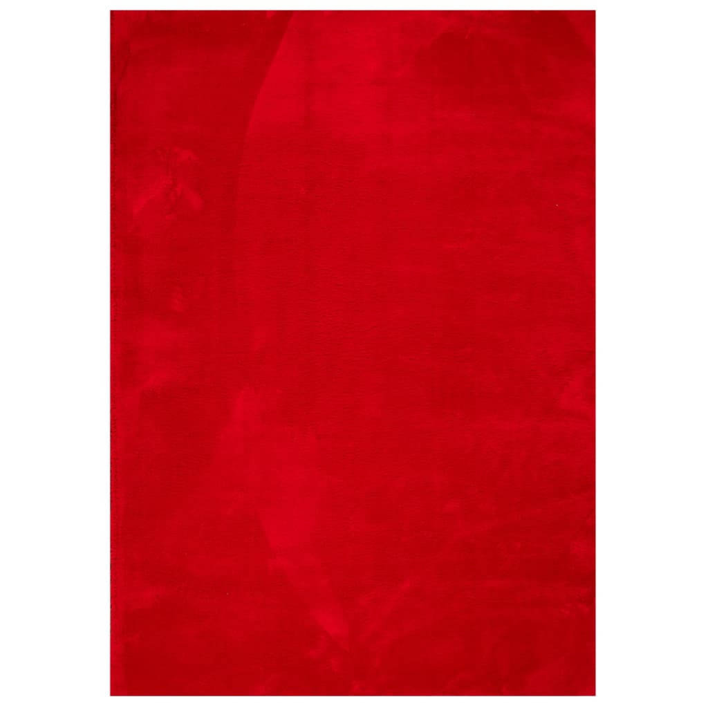 Tappeto a Pelo Corto HUARTE Morbido e Lavabile Rosso 200x280cm