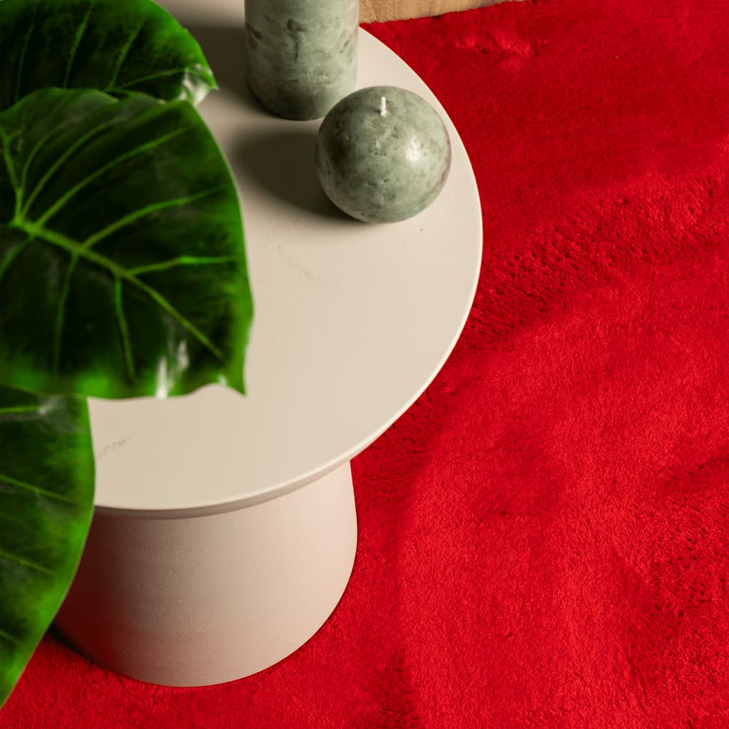 Tappeto a Pelo Corto HUARTE Morbido e Lavabile Rosso 200x280cm