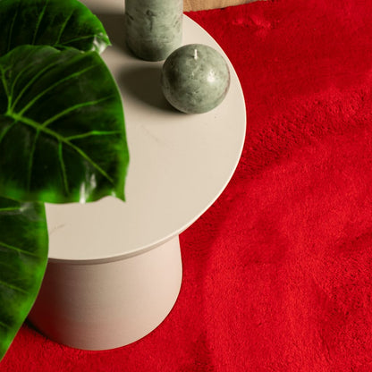 Tappeto a Pelo Corto HUARTE Morbido e Lavabile Rosso 200x280cm