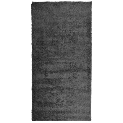 Tappeto Shaggy PAMPLONA Pelo Lungo Moderno Antracite 100x200cm - homemem39