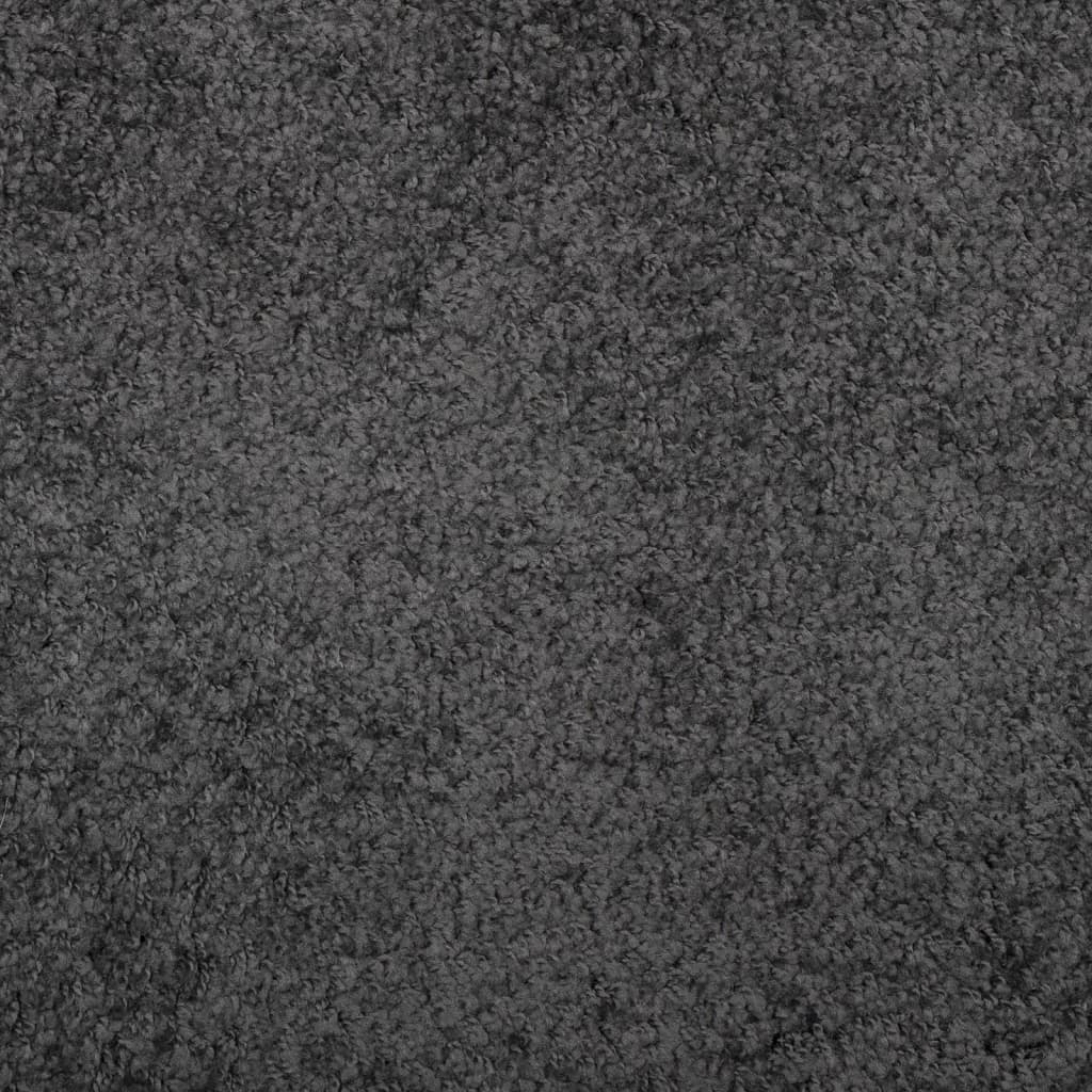 Tappeto Shaggy PAMPLONA a Pelo Lungo Moderno Nero Ø 80 cm | homemem39