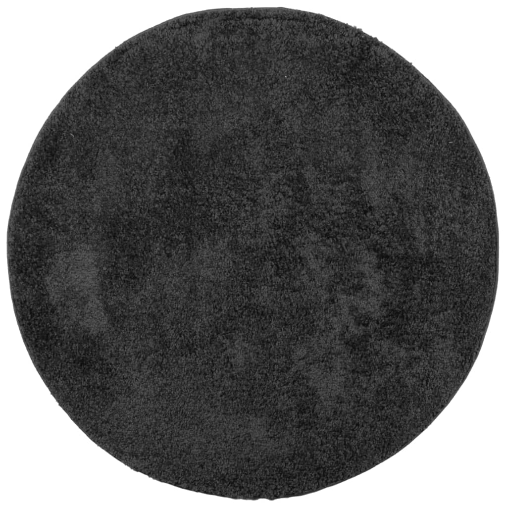 Tappeto Shaggy PAMPLONA a Pelo Lungo Moderno Antracite Ø 120 cm
