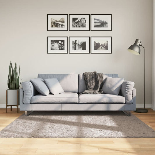 Tappeto Shaggy PAMPLONA a Pelo Lungo Moderno Beige 160x160 cm - homemem39