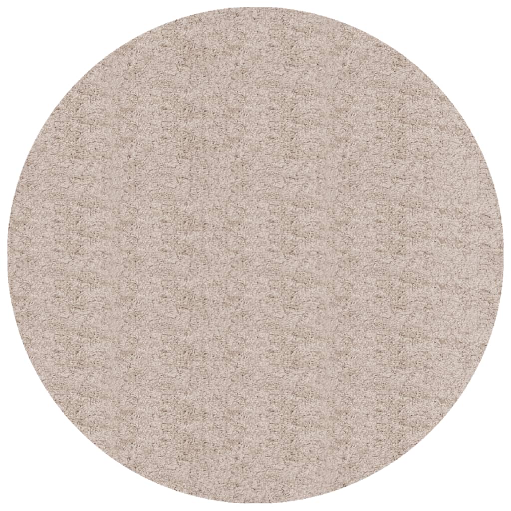 Tappeto Shaggy PAMPLONA a Pelo Lungo Moderno Beige Ø 80 cm