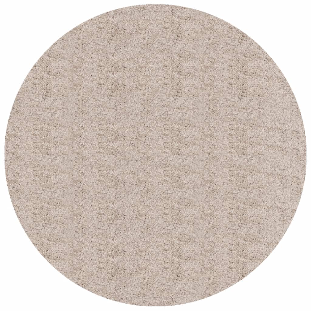Tappeto Shaggy PAMPLONA a Pelo Lungo Moderno Beige Ø 100 cm